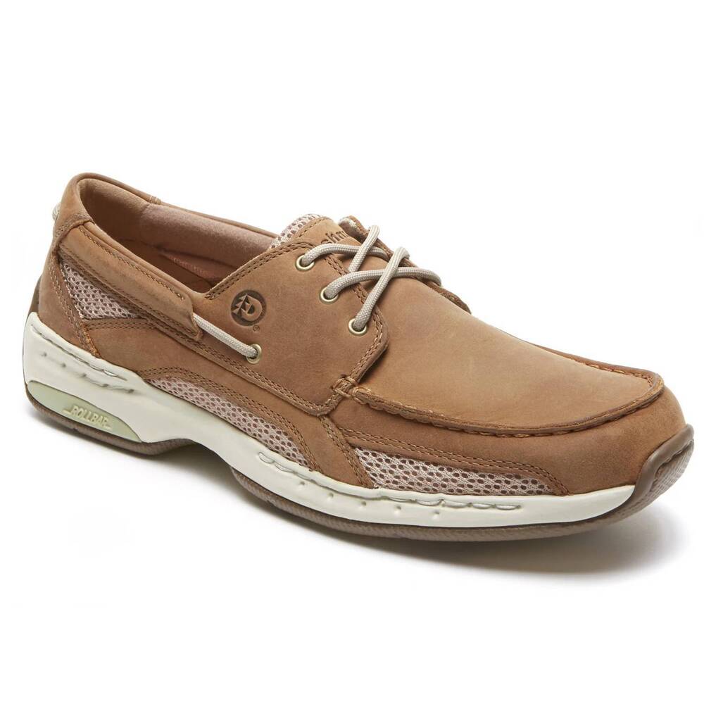 NEW DUNHAM men's captain boat shoe in tan